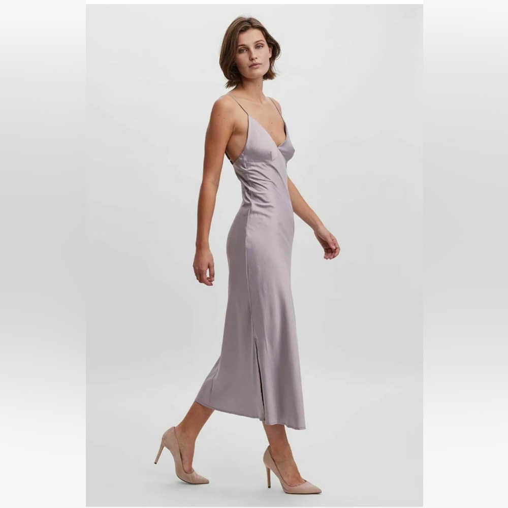 Vero Moda silver midi dress NWT